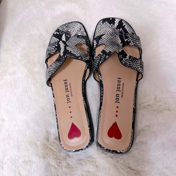 Jon Josef | Sandals | H Style | B&W Snake Print | 8
